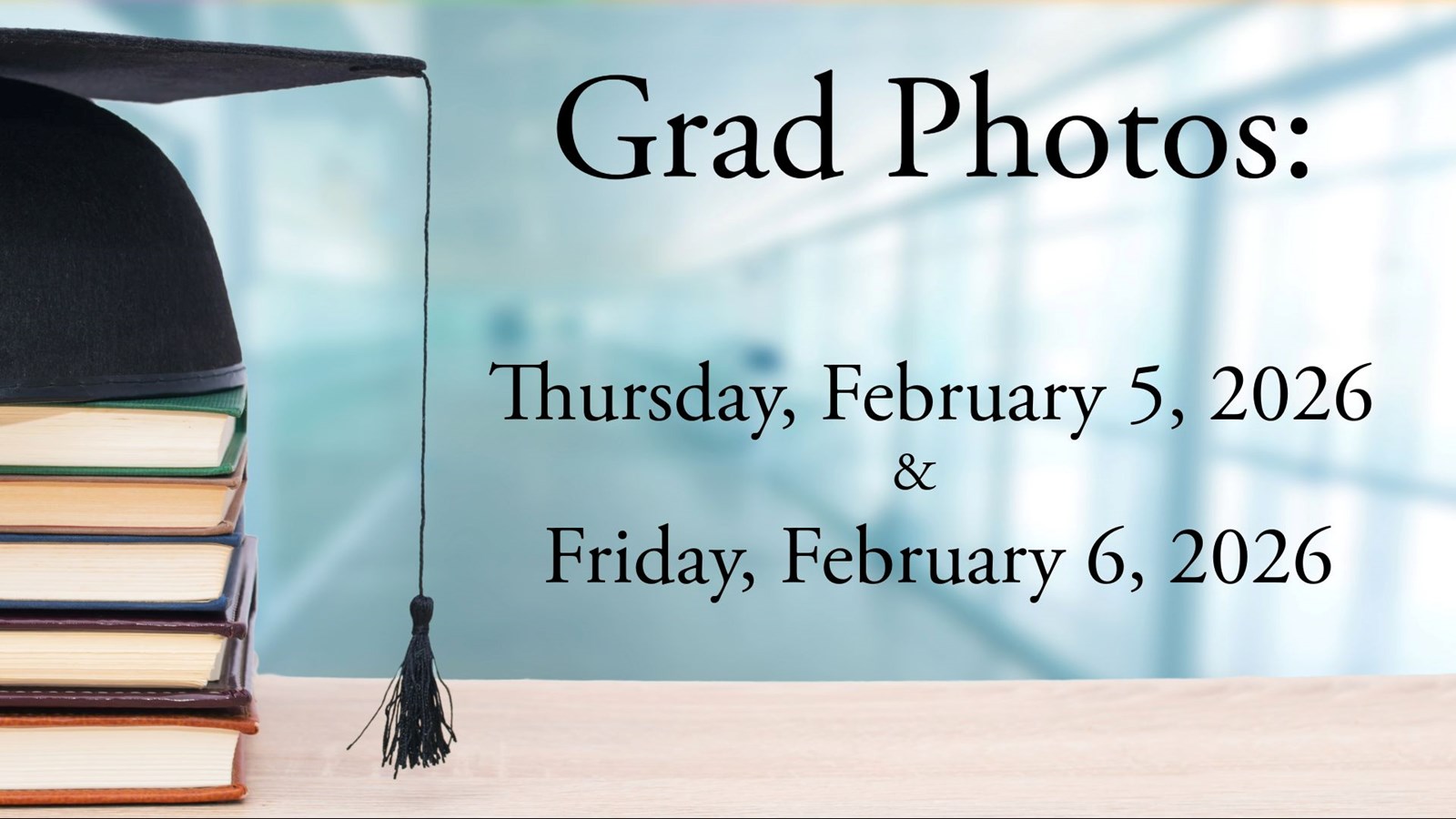 Graduation Hat on stack of books with script